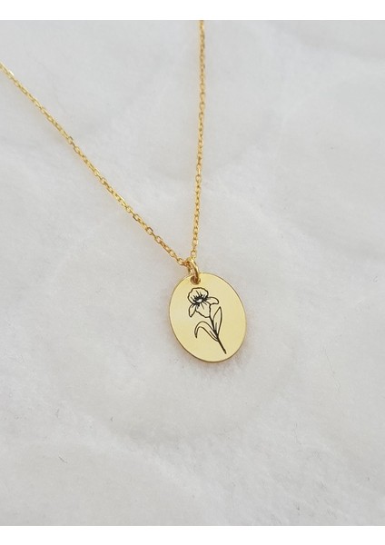 Doğum Çiçeği Gümüş Kolye Birth Flower Şubat Ayı Menekşe