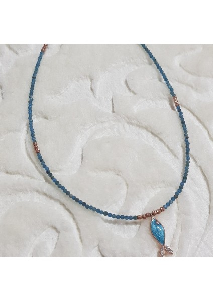 Aventerun Taşı Mineli Balık Tasarım Gümüş Kolye