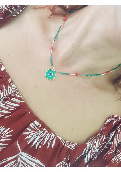 Sıvama Nazar Boncuğu Doğaltaş Gümüş Kolye fiyatları