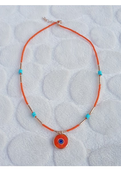 Sıvama Nazar Boncuğu Doğaltaş Gümüş Kolye