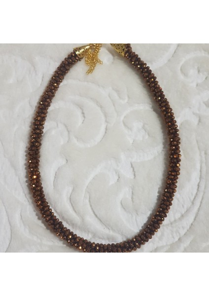 Hapishane Işi Bakır Kahve Kristal Bileklik