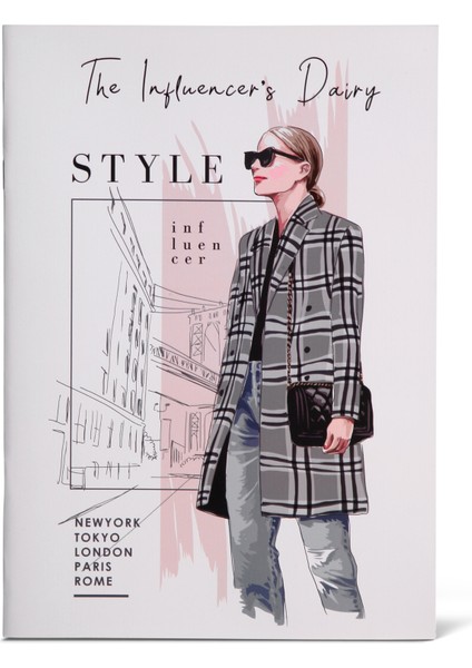Influencer Çizgili A4 Defter