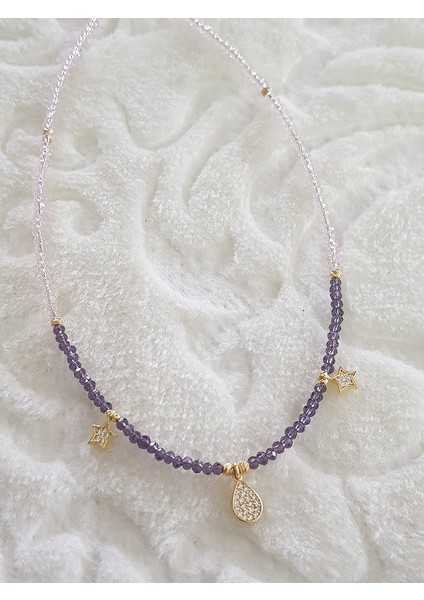 Ametis Kuvars Tasarım Gümüş Kolye