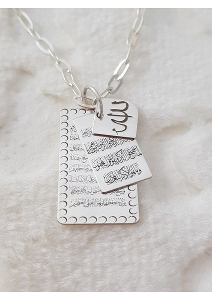 Nazar Ayeti Ayetel Kürsi Allah Lafzı Yazılı Gümüş Kolye fiyatları
