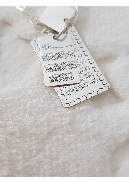 Nazar Ayeti Ayetel Kürsi Allah Lafzı Yazılı Gümüş Kolye modelleri