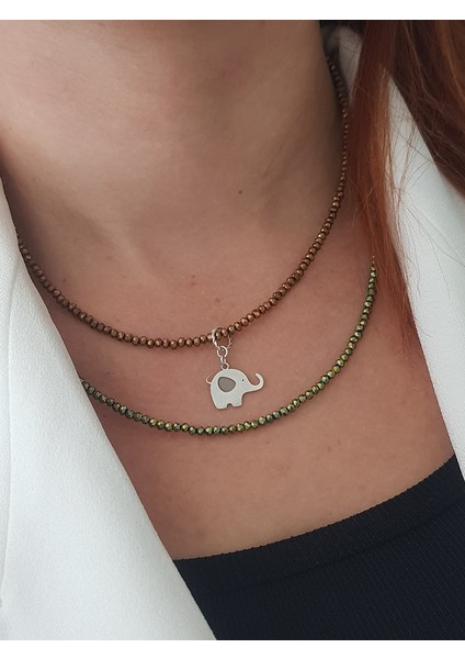 Kristal Kesim Bakır Yeşil Doğaltaş Tasarım Gümüş Kolye fiyatları