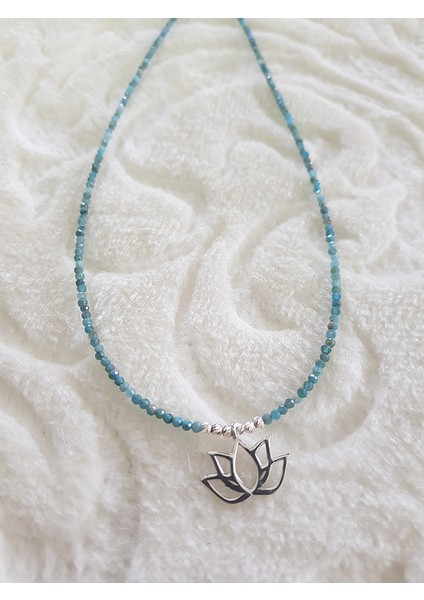 Yaşam Çiçeği Doğal Taş Gümüş Kolye