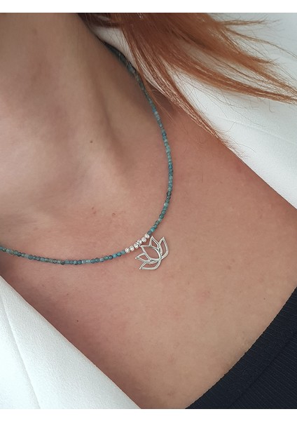 Yaşam Çiçeği Doğal Taş Gümüş Kolye modelleri