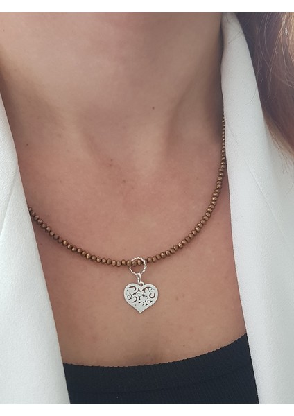 Kalp Doğaltaş Gümüş Kolye fiyatları