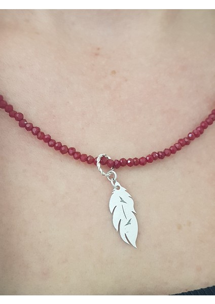 Bohem Tüy Doğaltaş Gümüş Kolye fiyatları