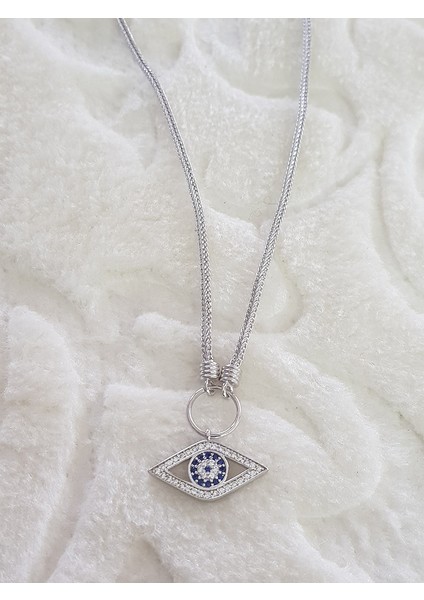 Italyan Zincirli Göz Gümüş Kolye