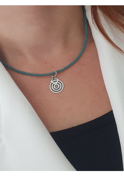 Kristal Kesim Doğaltaş Tasarım Gümüş Kolye fiyatları