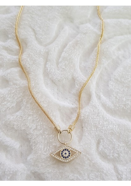 Italyan Zincirli Göz Gümüş Kolye