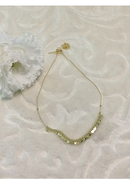 Altın Kaplama Pullu Italyan Gümüş Kolye