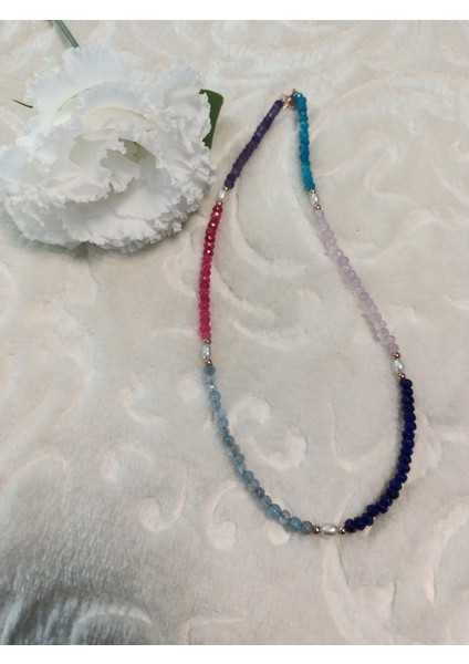 Doğal Taş Inci Tasarım Kolye