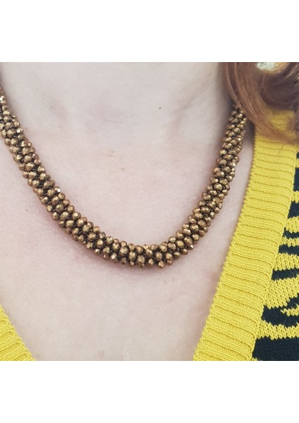 Hapishane Işi Bakır Kahve Kristal Bileklik modelleri