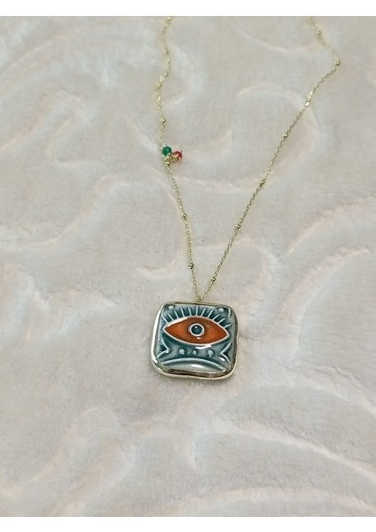 Seramik Göz Tasarım Gümüş Kolye fiyatları