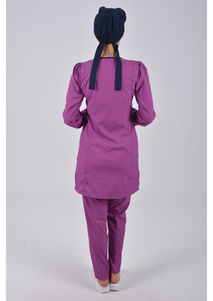 Açık Mor Soft Likra Hemşire Doktor Tesettür Takım fiyatları