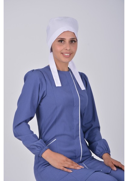 Fırtına Mavisi Soft Likra Hemşire Doktor Tesettür Üniforma Takım fırsatları