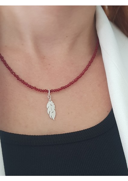 Bohem Tüy Doğaltaş Gümüş Kolye modelleri