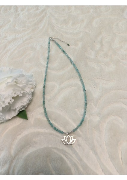 Doğal Taş Lotus Çiçeği Gümüş Kolye fiyatları