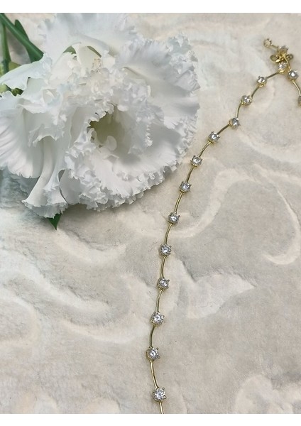 Altın Kaplama Taşlı Italyan Gümüş Kolye