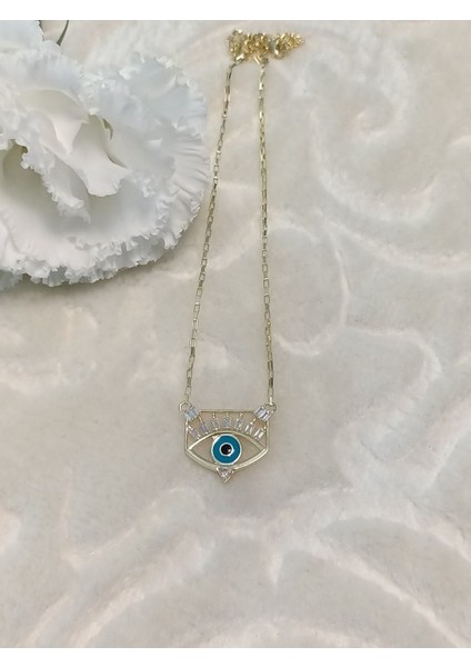 Baget Taşlı Italyan Göz Gümüş Kolye fiyatları
