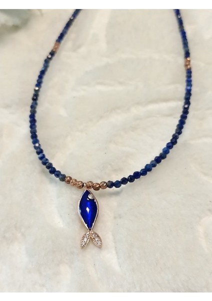 Balık Lapis Doğal Taş Kolye fiyatları