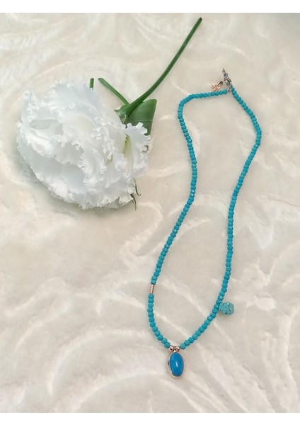 Firuze Taşlı Tasarım Gümüş Kolye fiyatları