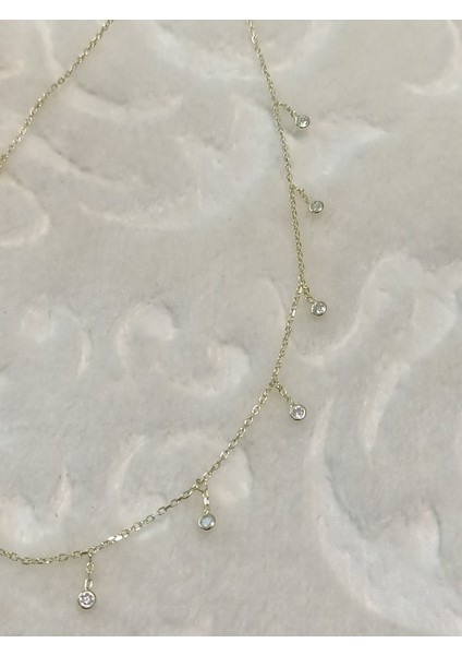 Altın Kaplamatek Taş Sallantılı Italyan Gümüş Kolye modelleri