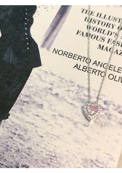 Swarovski Taş Kalp Gümüş Kolye