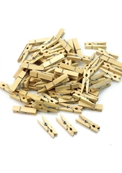 100'Lü Ahşap Mandal 2.5cm (10'Lu Paket-1000 Adet)