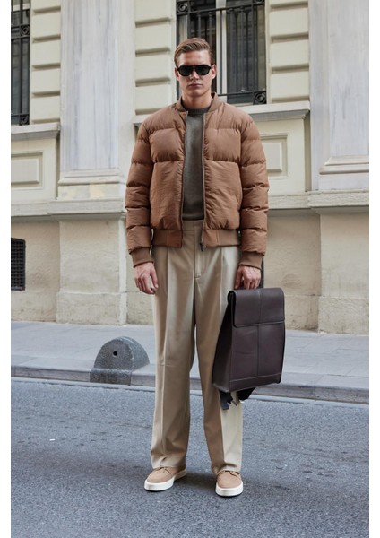 Erkek Bomber Şişme Mont Kahverengi - 3635DNGR fiyatları