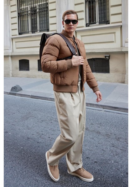 Erkek Bomber Şişme Mont Kahverengi - 3635DNGR fırsatları