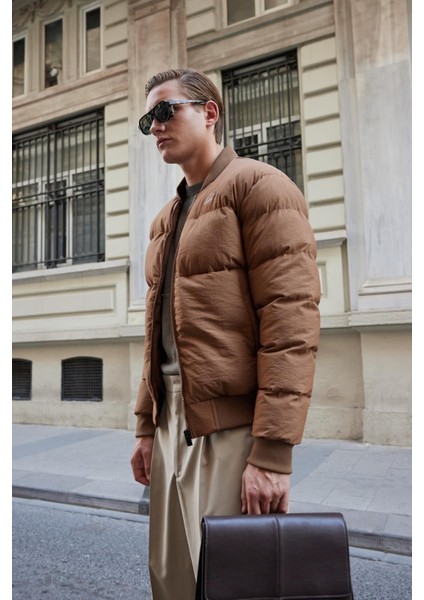 Erkek Bomber Şişme Mont Kahverengi - 3635DNGR indirimleri