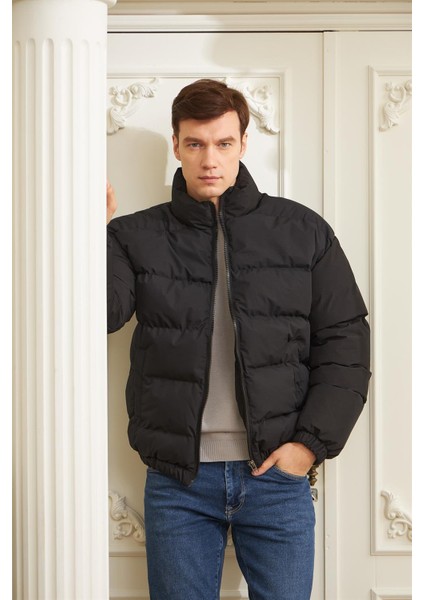 Erkek Oversize Şişme Mont Siyah - 832DNGR fiyatları