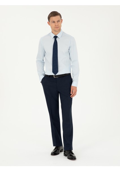 Erkek Açık Mavi Slim Fit Pamuk Karışımlı Klasik Gömlek 50292265-VR003 fırsatları