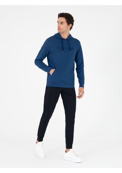 Erkek Lacivert Slim Fit Paçası Lastikli Nervürlü Eşofman Altı 50292584-VR033 modelleri