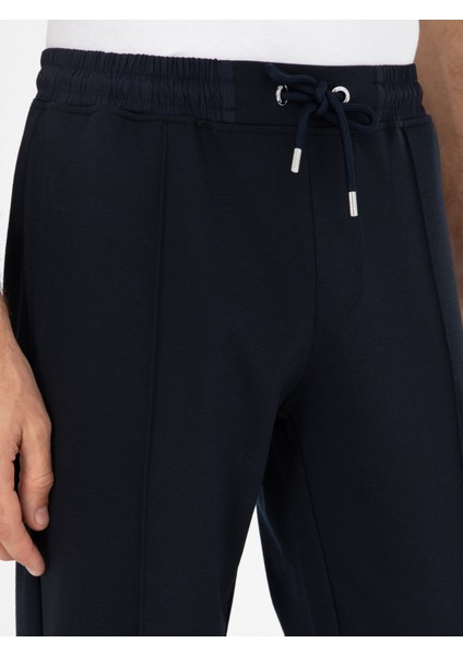 Erkek Lacivert Slim Fit Paçası Lastikli Nervürlü Eşofman Altı 50292584-VR033 indirimleri