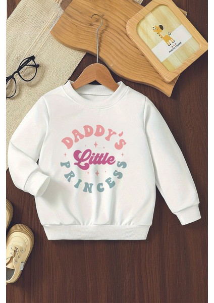 Özel Tasarım Daddy's Lıttle Princess Oversize Çocuk Sweatshirt 12267