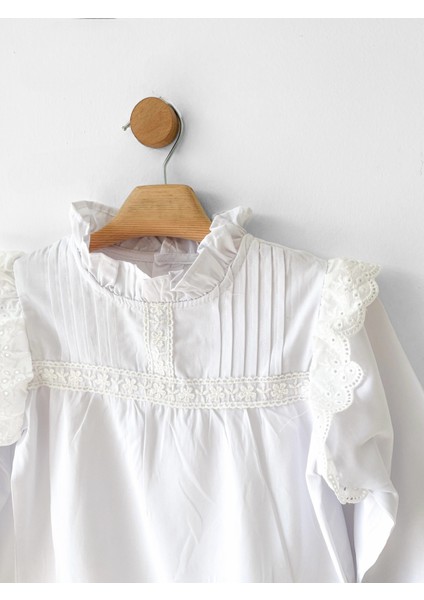 Fisto Detaylı Kız Çocuk Gömlek, Bayramlık Gömlek 5-8 Yaş modelleri