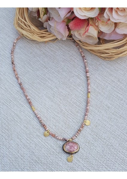 Rodokrosit Taş Tasarım Kolye