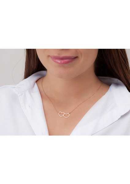 Iç Içe Geçmiş Kalp Gümüş Kolye modelleri