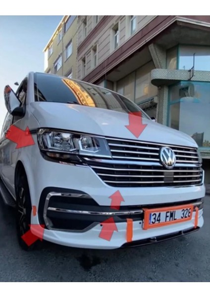 Vw Transporter T6.1 Ön Panjur Çerçevesi Set 24 Parça Paslanmaz Çelikuyumlu