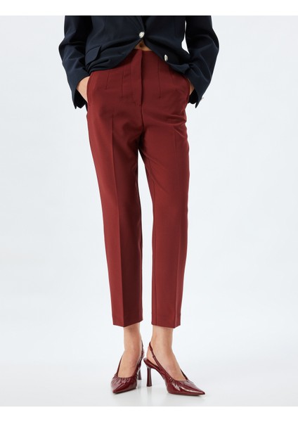 Yüksek Bel Cigarette Kumaş Pantolon Slim Fit Cepli modelleri