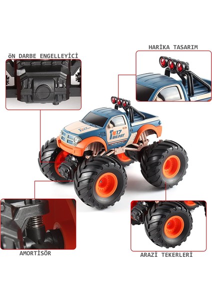 1:18 Rc Uzaktan Kumandalı Off Road Araba Bigfoot Monster Car