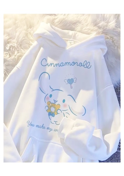 Cinnamorol Sanrio Kawaii Unisex Beyaz Sweatshirt