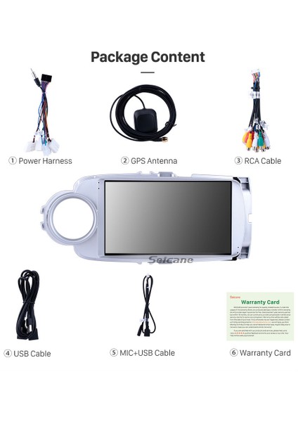 Toyota Yarıs 2012-2018 Multimedya Navigasyon Usb Kamera Carplayer 6 Ram modelleri