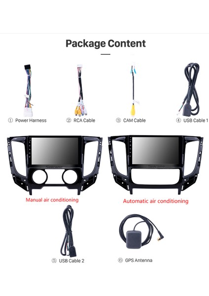 Mıtsubıshı L200 M/C 2015+ Multimedya Navigasyon Usb Kamera Carplayer modelleri