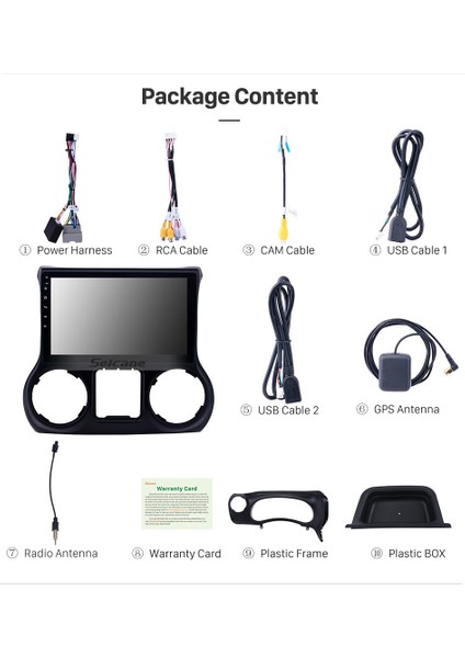 Jeep Wrangler 2015-2018 Multimedya Navigasyon Usb Kamera Carplayer 6 Ram